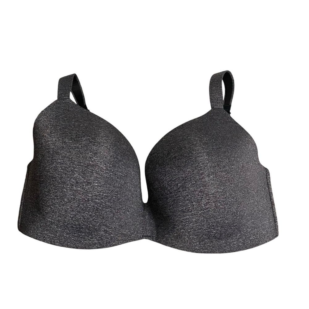 Ambrielle Women's Charcoal Gray Wireless Full Coverage T-Shirt Bra